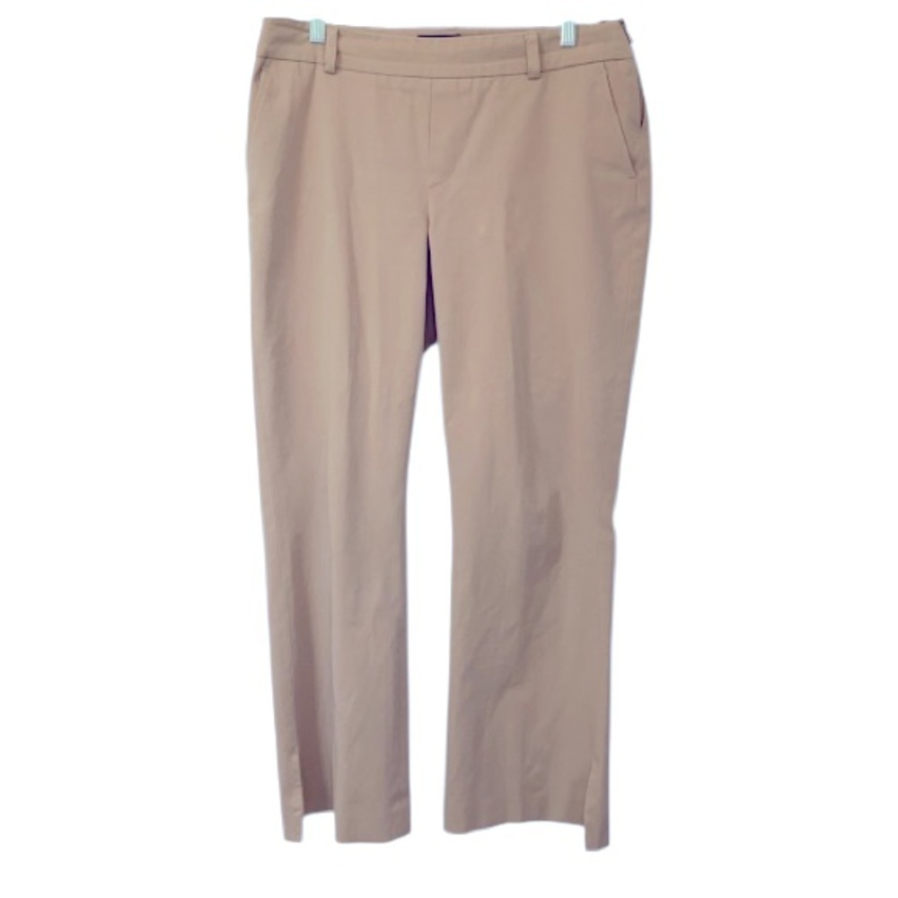 Women’s Womyn Amelia cropped khaki pants Flair leg with really cute split hem 10